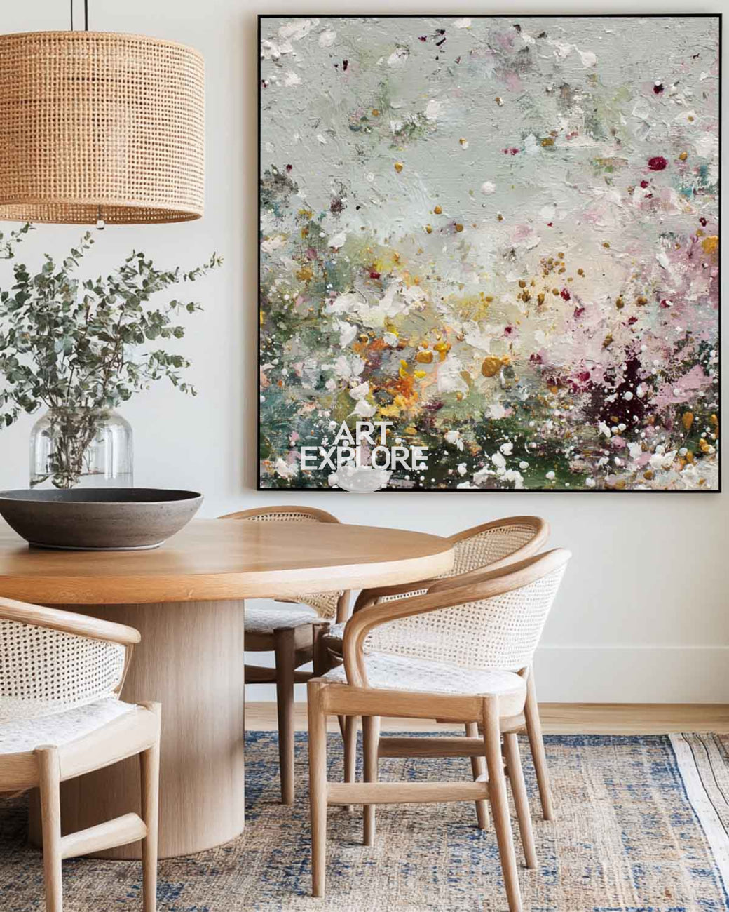 Modern Sage Green Abstract Painting for Living Room, Canvas Art – ArtExplore