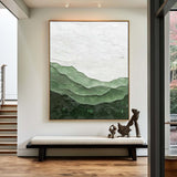 Lage Green Handmade Wall Art Minimalist Green Textured Painting Abstract Painting for Livingroom