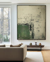 Wabi Sabi Green Painting Green Canvas Wall Art Green Minimalist Wall Art For Sale