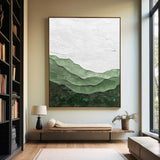 Lage Green Handmade Wall Art Minimalist Green Textured Painting Abstract Painting for Livingroom