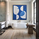 White And Blue Abstract Painting Minimalist Abstract Art On Canvas Modern Painting For Sale