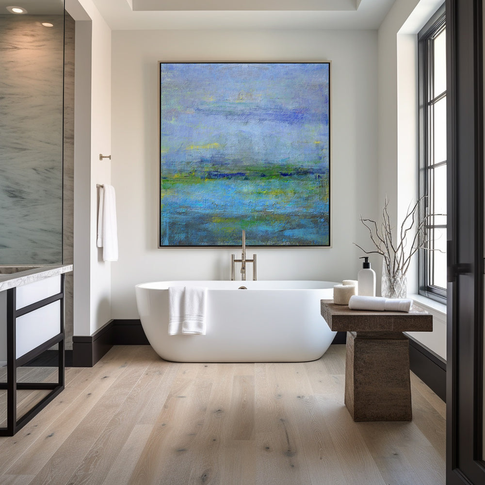 Modern Seascape Paintings Large Beach Painting On Canvas Oversized Beach Wall Art