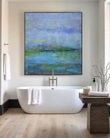Modern Seascape Paintings Large Beach Painting On Canvas Oversized Beach Wall Art