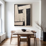 Modern Black And White Abstract Canvas Wall Art Earth Tone Minimalist Art Minimalist Painting