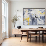 Orange And Grey Wall Art Large Modern Abstract Art Yellow Canvas Art