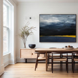 Black And Dark Blue Textured Abstract Acrylic Art Canvas Painting For Sale Abstract Wall Art Painting For Livingroom