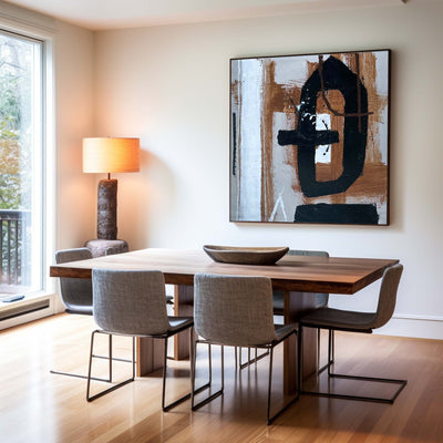 Modern Abstract Painting Large Livingroom Canvas Art Black And Brown Acrylic Painting