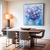 Large Colorful Flowers Art Painting Rich Textured Canvas Art Modern Plaster Handmade Artworks