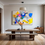 Large Colorful Textured Wall Art Bauhaus Art Decoration Panoramic Canvas Wall Art For Livingroom
