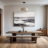 Black And White Beach Wall Art Abstract Ocean Art Beach Scene Painting