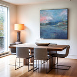 Abstract Beach Art Large Coastal Wall Art Canvas Blue Oversized Coastal Framed Art