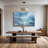 Abstract Beach Canvas Art Impressionist Seascape Paintings Large Beach Canvas Wall Art