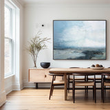 Abstract Beach Art Extra Large Coastal Canvas Wall Art Beach Blue Paint Impressionist Beach