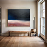 Modern Black And Red Abstract Art Minimalist Acrylic Painting Canvas Wall Art For Livingroom