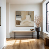 Brown And Beige Abstract Painting Minimalist Art Large Horizontal Canvas Paintings For Sale