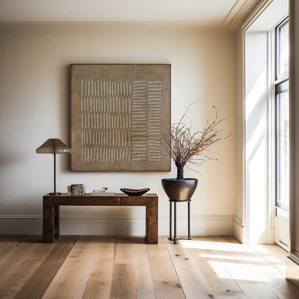 Wabi-Sabi Brown Texture Wall Art Brown Abstract Painting Neutral Canvas Art Minimalist Art