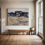 Black And Gold Wall Art Abstract Acrylic Art Canvas Painting For Living Room