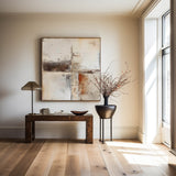 Big Abstract Beige And Brown Textured Paintings For Sale, Large Original Beige Artwork Abstract Art ,Mid Century Decorations