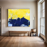 Original Orange And Blue Abstract Art For Living Room Modern Canvas Painting
