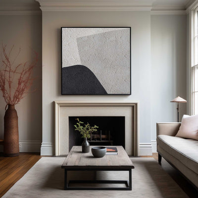 Shades Of Grey Painting Abstract Geometric Minimalist Painting Gray White Black