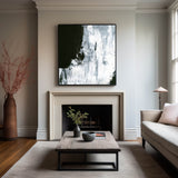 Oversized Dark Abstract Art Black And White Canvas Art Acrylic On Canvas