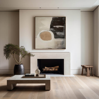 Brown and Black Minimalist Abstract Art On Canvas Modern Painting Abstract Painting For livingroom