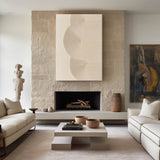 Modern Beige Acrylic Textured Painting ,Beige Minimalist Abstract Art Wall Hangings,Modern Beige Acrylic Wall Decor