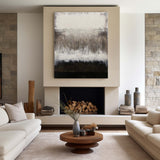 Modern Abstract Painting On Canvas Acrylic Abstract Contemporary Art Large Black White Grey Wall Art