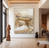 Contemporary Creamy White Minimalist Wall Art Beige Wall Art Large Neutral Minimalist Painting