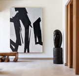 Modern Black And White Abstract Canvas Wall Art Minimalist Art Minimalist Painting For Livingroom