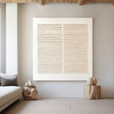 Wabi-sabi Beige Rich Textured Plaster Beige Wall Art Large Minimalist Painting For Livingroom