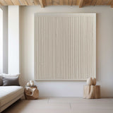 Wabi-sabi Beige Wall Art Beige Textured Painting Large Minimalist Plaster Wall Art For Livingroom