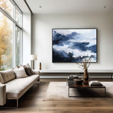 Abstract Horizontal Black And Blue Wall Art Abstract Landscape Paintings