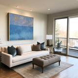 Large Blue Ocean Abstract Painting Large Acrylic Coastal Abstract Cnvas Wall Art