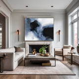 Large Painting Canvas Modern Abstract Art Cool Abstract Art Blue White Black