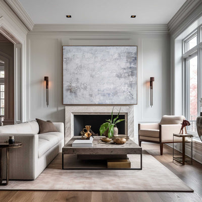 Modern White Minimalist Art Artwork For Large Walls Gray And White Wall Art