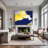 Bright Abstract Painting Blue And Yellow Abstract Art Acrylic On Canvas