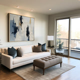 Beige And Blue Textured Modern Plaster Wall Art Large White Blue Minimalist Canvas Abstract Painting For Sale