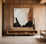 Modern Abstract Wall Art Brown Canvas Wall Art Large Japandi Abstract Art Painting For Sale