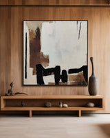 Black And Brown Minimalist Painting Oversized Painting Canvas Minimalist Painting For Home Decor