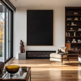 Large Black Abstract Painting Black Minimalist wall Painting Black 3D Textured Painting Modern abstract wall art Minimalist Painting Art