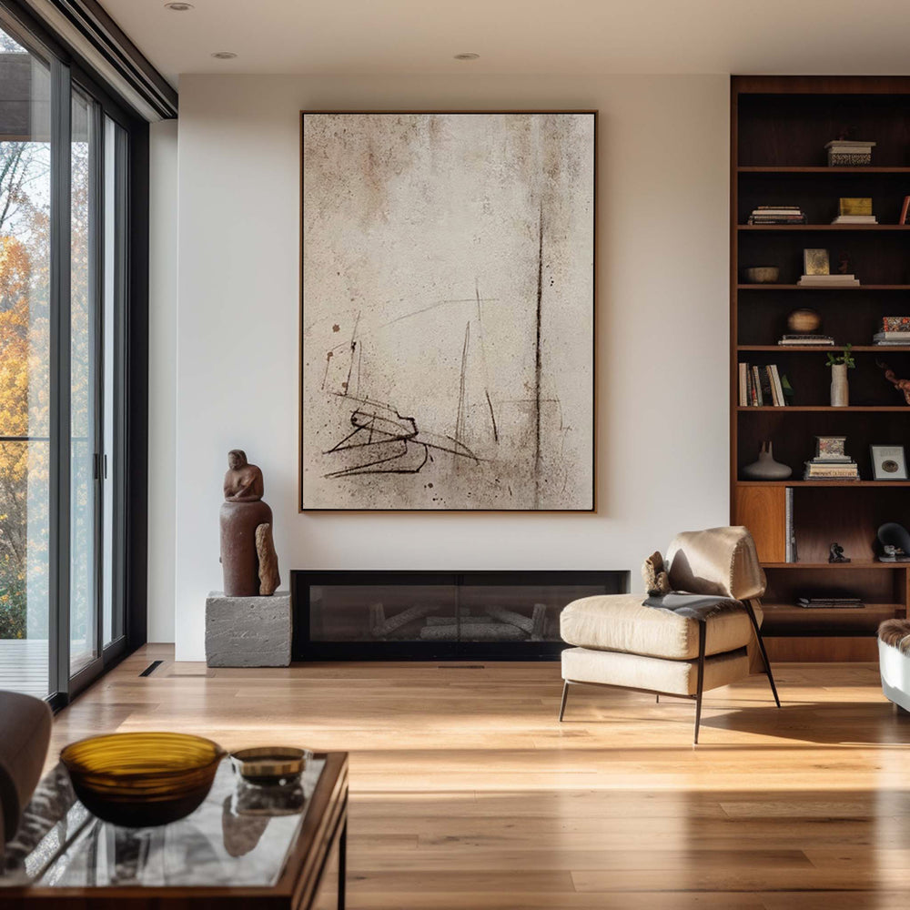Modern Brown And Beige Abstract Canvas Wall Art Earth Tone Minimalist Art Minimalist Painting