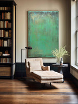 Abstract Green Canvas Painting Large Original Acrylic Abstract Canvas Art Modern Abstract Painting
