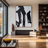 Modern Black And White Abstract Canvas Wall Art Minimalist Art Minimalist Painting For Livingroom