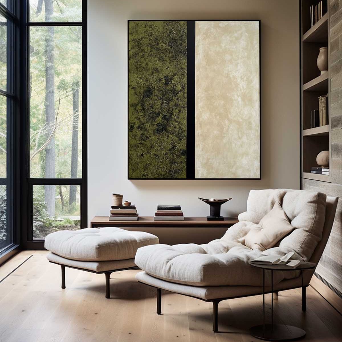 Modern Green Textured Wall Art Large Green Painting Abstract Wall Art For Livingroom