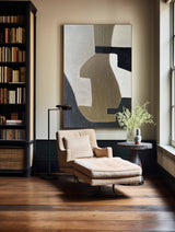 oversize vertical minimalist wall art black and brown abstract painting abstract acrylic painting for dining room