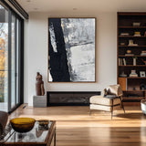 Black Grey Abstract Canvas Wall Art Large Abstract Art Black Grey Abstract Acrylic Painting For Sale