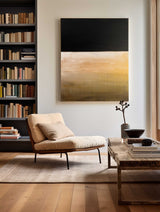 Modern Black And Gold Minimalist Painting Large Abstract Acrylic Painting Canvas Wall Art For Sale