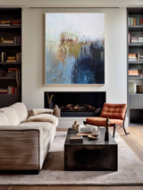Large Modern Abstract Painting Original Blue And Yellow Abstract Paintings On Canvas Extra Large Abstract Acrylic Painting For Living Room
