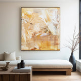 Modern Bright Yellow Color Artworks Large Abstract Wall Art Modern Apartment Art Decor For Sale